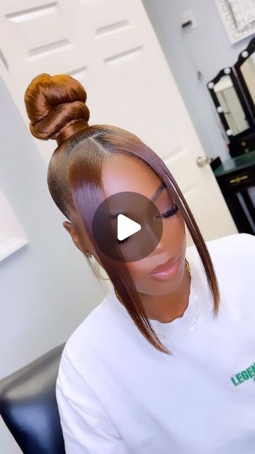 Birthday Hair Styles For Girl, Hair Bun Styles Black Women, Sleek Ponytail Updo Black Women, Sleek Ponytail Bun Black Women, Up Do Styles For Black Women, Low Sleek Ponytail Black Women, Natural Hairstyles For Older Black Women, Cute Relaxed Hairstyles, Updo Hairstyles For Black Women Natural