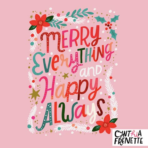 Merry Everything, Christmas Graphic Design, Design Illustration Art, Christmas Typography, Christmas Jokes, Christmas Stationery, Merry Happy, Holiday Quotes, Christmas Door Hanger