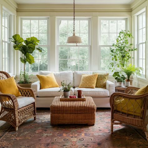 34 Bright Sunroom Decor Ideas - Rhythm of the Home Sun Room Furniture, 4 Season Sunroom Ideas Decor, Florida Room Ideas Sunrooms, Sunroom Decorating Ideas Indoor, Sunroom Ideas Decorating, Sunporch Decorating Ideas, Indoor Sunroom Furniture Ideas, Small Sunroom Decorating Ideas, Sunroom Furniture Ideas