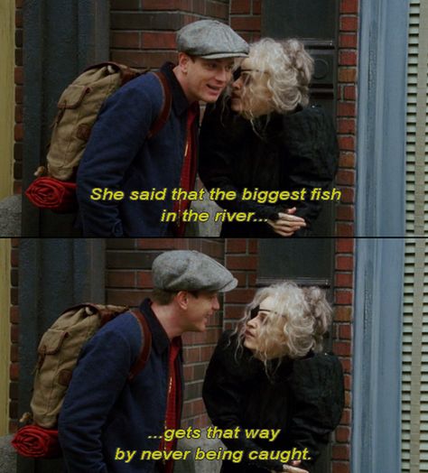 "Big Fish" (2003) >> Ewan McGregor & Helena Bonham Carter || (Edward Bloom) "She said that the biggest fish in the river... gets that way by never being caught." ❤️ Big Fish Movie, Fish Quotes, Fishing Wedding, Tim Burton Films, Helena Bonham, Fishing Quotes, Bonham Carter, Helena Bonham Carter, Ewan Mcgregor