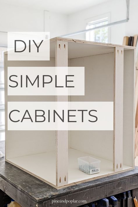 Diy Custom Cabinets How To Build, Kitchen Cabinet Build, 2x4 Cabinets Diy, How To Build Lower Cabinets, Simple Diy Cabinets, Diy Cabinet Plans, Diy Lower Cabinets, Easy Diy Pantry Cabinet, Building A Cabinet Diy