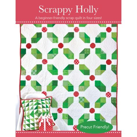 Modern Christmas Quilt, Christmas Quilt Patterns, Holiday Throw Pillow, Holly Christmas, Paper Pieced Quilt, Cute Quilts, Holiday Quilts, Pdf Quilt Pattern, Sampler Quilt