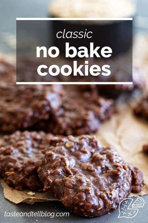 Turn off the oven and make these No Bake Cookies that are made with oats, peanut butter and cocoa. These cookies are great during the summer when you want to keep things cool, and they are also great for cooking with kids. #recipe #cookies #chocolate #nobake Oatmeal No Bake Cookies, Oats Peanut Butter, Baked Appetizers, Kids Recipe, Recipe Cookies, Peanut Butter Oatmeal Cookies, Cookies Chocolate, Sweet Recipes Desserts, Bake Cookies