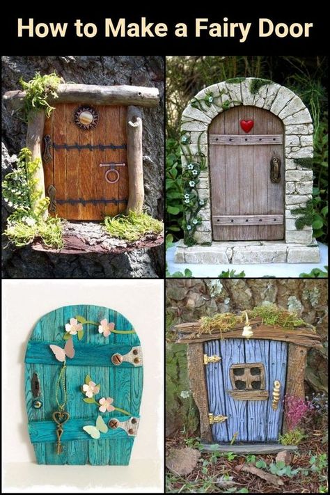 Diy Fairy Door, Fairy Garden Pots, Fairy Garden Doors, Fairy Tree Houses, Fairy House Crafts, Fairy Garden Furniture, Door Crafts, Fairy House Diy, Fairy Garden Designs