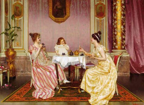 Vittorio Reggianini - Tea time Vittorio Reggianini, Persian Tea, Tea History, Victorian Paintings, Dachshund Art, Historical Painting, Tea Art, Classical Art, Tea Room