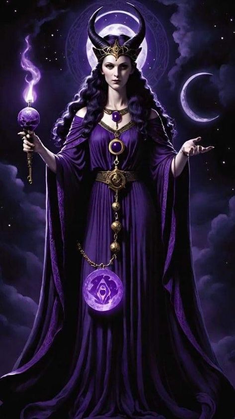 Hecate Goddess Aesthetic, Hecate Goddess Art, Lady Hecate, Dark Sorceress, Greek Goddess Art, Goddess Magick, Hecate Goddess, Greek Gods And Goddesses, Gothic Fantasy Art