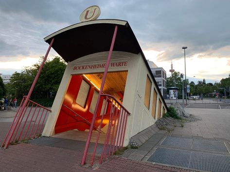 A Partially Submerged Train Car Provides a Dramatic Entrance to Frankfurt’s Bockenheimer Warte Subway Station | Colossal Train Kindergarten, Glass Bottom Pool, Christmas Installation, Daniel Arsham, René Magritte, Subway Station, Colossal Art, Train Art, U Bahn