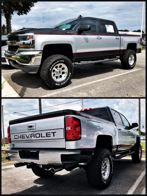 Two Tone Chevy Truck, Avalanche Chevrolet, Classic Cars Trucks Chevy, Trucks Chevy, Silverado Truck, Truck Mods, Chevy Pickup Trucks, Truck Stuff, Chevy Suburban