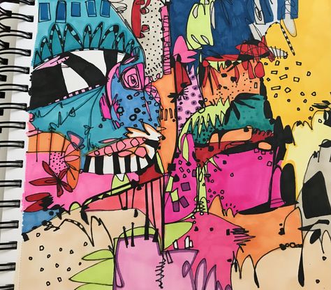 Marker Abstract Art, Marker Doodles, Inspo Sketch, Doodle Artwork, Markers Art, Line Doodles, 7 Design, Abstract Watercolor Art, Sketchbook Art