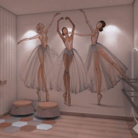 Ballet Bedroom, Ballet Room, Ballet Shop, Dance Studio Design, Dance Studio Decor, Ballet Decor, Ballet Studio, Dance Rooms, Dancing Drawings