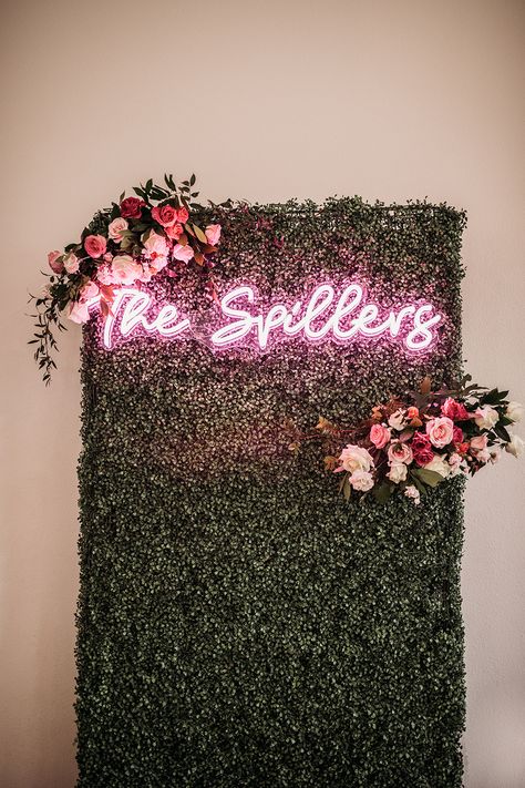 Backdrop Bedroom, Greenery Wall, Led Decoration, Neon Rose, Grass Wall, Light Backdrop, Flower Wall Backdrop, Wedding Neon Sign, Neon Aesthetic