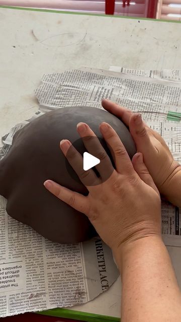 Idit Kolan on Instagram: "How to create a deep bowl from a slab of black clay using a mold. This bowl will also have a textured edge 😍 . . . . . . . . . #potterytricks  #blackclay #potteryprocess  #stonewareclay  #potteryworkshop  #howtomakepottery #clayplay #ceramicstudio #makingceramics #claystudio #makingpottery #claystagram #potterystudio #ceramicworkshop #potteryclass #ceramicsfun #potterytips #ceramicmaking #potteryfun #ceramicprocess  #ceramictips #ceramicclass #pottery101 #instapottery  #ceramics101 #ceramictutorial #potterytutorial #instaceramics" Press Mold Bowl Ceramics, Pottery Bowls Handmade Contemporary, Black Clay Pottery Ideas, Hand Built Pottery Ideas, Ceramic Ideas Pottery, Diy Ceramic Bowl, Black Clay Pottery, Pottery Molds, Clay People