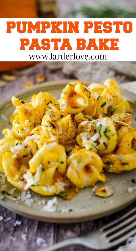 Pumpkin Pesto Pasta, Pumpkin Pesto Recipe, Pumpkin Pesto, Food For Fall, Pumpkin Pasta Bake, Pesto Pasta Bake, Dinner Board, Creamy Pasta Bake, Pasta Bake Easy