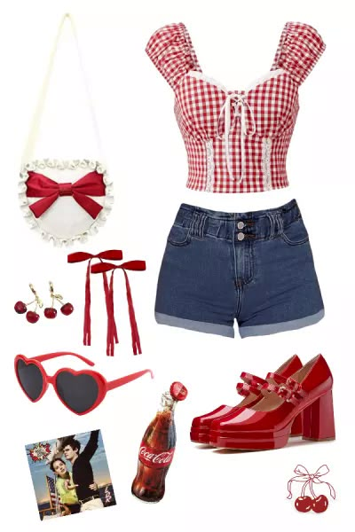 Americana outfit inspo w/ affiliate links attached🍒❤️  #americana #lanadelray #redaesthetic #vintage #outfitinspiration #coquette #outfitidea #outfit #lanadelrayaesthetic Vintage Americana Clothes, Old Americana Aesthetic Outfits, Americana Coquette Outfit, American Vintage Outfits, Miss Americana Outfit, Vintage Americana Outfits, Americana Aesthetic Outfit, Kira Core, Vintage Americana Fashion