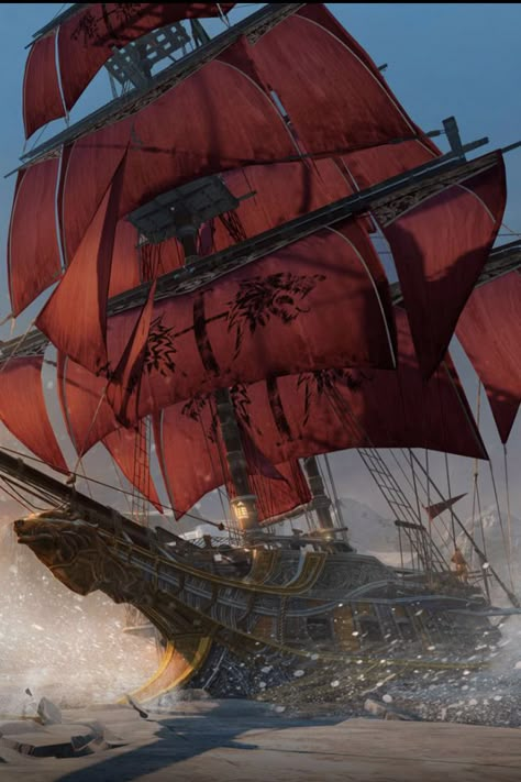 The morrigan Assassin's Creed Rogue, Fantasy Ship, Steampunk Ship, Assassins Creed Rogue, Pirate Ship Art, Fantasy Ships, Fantasy Vehicles, Ship Concept Art, Old Sailing Ships