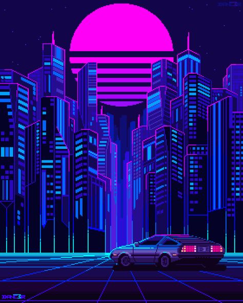 Neon retro pixel Aesthetic Neon Cyberpunk Aesthetic, Synthwave Art, Neon Cyberpunk, Arte 8 Bits, New Retro Wave, Cyberpunk Aesthetic, Cyberpunk City, Vaporwave Aesthetic, Pop Art Wallpaper