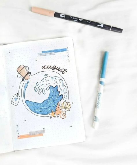 August Bujo Cover, August Bujo, August Bullet Journal Cover, August Bullet Journal, Bullet Journal August, Bujo Cover, خريطة ذهنية, Bullet Journal Cover, Bujo Planner