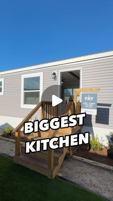 Chance’s Home World on Instagram: "😉This single wide mobile has one of the COOLEST kitchens eva! This prefab house is the “Fay” by Bravo Homebuilders! WATCH THE FULL TOUR ON THE CHANNEL FOR ALL THE INFO AND PRICING, link in bio!

#mobilehome #manufacturedhomes #prefabhouse #prefabhome #house #housetour #newhome #realestate" New Single Wide Mobile Homes, Remodeling A Single Wide Mobile Home, Single Wide Makeover, Coolest Kitchens, Single Wide Mobile Home Remodel, Single Wide Mobile Home Floor Plans, Triple Wide Mobile Homes, Mobile Home Floor Plans, Single Wide Mobile Homes