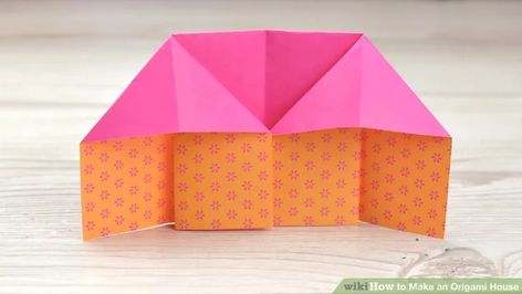 How to Make an Origami House: 8 Steps (with Pictures) - wikiHow Neurocognitive Disorders, Origami House, Senior Crafts, Paper House Template, House Template, Folding Paper, Paper House, Art Creativity, Crafts For Seniors