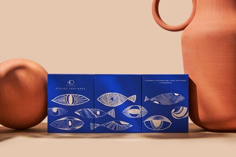 Stelios Parliaros seasonal packaging on Packaging of the World - Creative Package Design Gallery Coastal Packaging Design, Seafood Package Design, Sea Packaging, Dry Fish Package Design, Tuna Fish Packaging Design, Blue Means, Greek Olive Oil, Snacks Packaging, Olive Oil Packaging