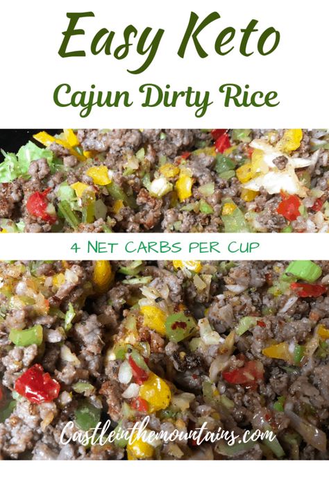 Low Carb Cajun, Cajun Dirty Rice, Low Carb Potatoes, Cajun Rice, Dirty Rice, Keto Diet Menu, Keto Food, Recipes Chicken, Keto Diet For Beginners