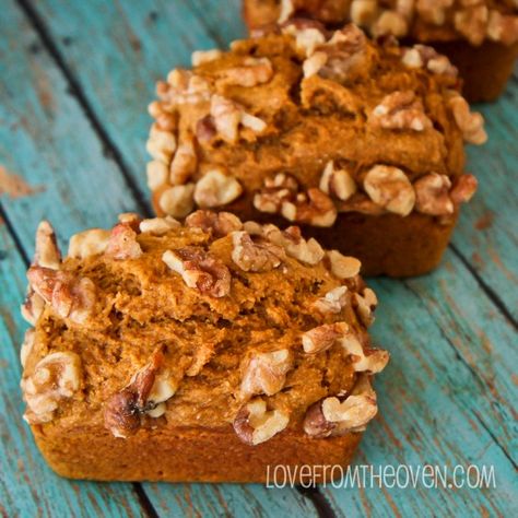 Pumpkin Banana Walnut Bread Recipe by @LoveFromTheOven Banana Walnut Bread Healthy, Pumpkin Walnut Bread, Banana Walnut Bread Recipe, Walnut Bread Recipe, Pumpkin Cravings, Love From The Oven, Banana Walnut Bread, Fall Recipes Pumpkin, Pumpkin Eater