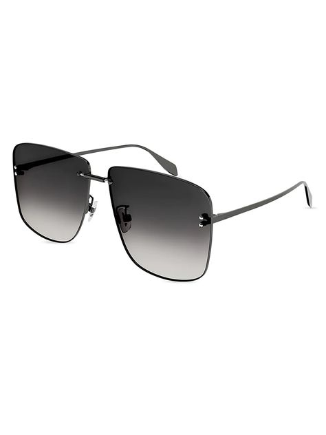 Shop Alexander McQueen Icons Am0343s-001 64MM Sunglasses | Saks Fifth Avenue Piercing Bridge, Alexander Mcqueen Sunglasses, Alexander Mcqueen Logo, Sarah Burton, Man Icon, Body Piercings, Alexander Mcqueen Men, Icon Collection, Oversized Sunglasses