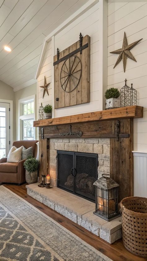 Embrace the beauty of farmhouse decor fireplace mantles with rustic materials and timeless design. Create a centerpiece that invites relaxation and warmth.
#FarmhouseDecorFireplaceMantles #RusticLiving #HomeStyle Farmhouse Decor Fireplace, Living Room Mantle Decor, Farmhouse Mantle Decor, Farmhouse Mantle, Living Room Mantle, Fireplace Mantles, Decor Fireplace, Rustic Materials, Cozy Farmhouse