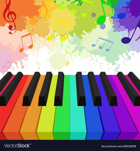 Piano Painting Ideas, Colored Piano, Collage Rainbow, Piano Painting, Music Graffiti, Musical Wallpaper, Music Notes Art, Rainbow Music, Piano Ideas