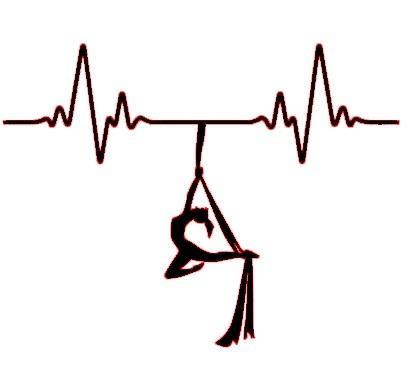 Heartbeat Aerial Silks SVG file Yoga Illustrations, Aerial Hoop Lyra, Ukulele Art, Yoga Trapeze, Dance Logo, Aerial Silk, Aerial Fitness, Aerial Acrobatics, Aerial Dance