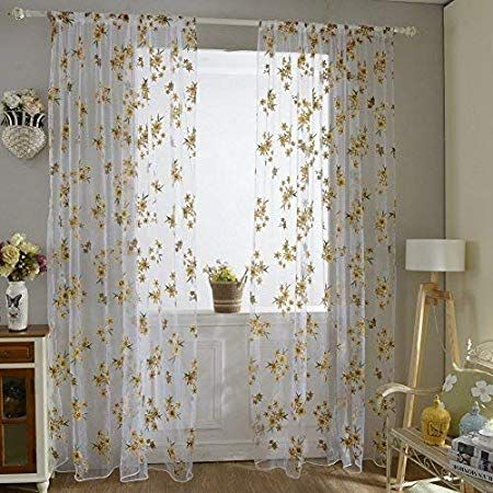 Living Room Drapes, Flower Curtain, Privacy Curtains, Tulle Curtains, Flower Window, Voile Curtains, Drape Panel, Sheer Drapes, Floral Curtains