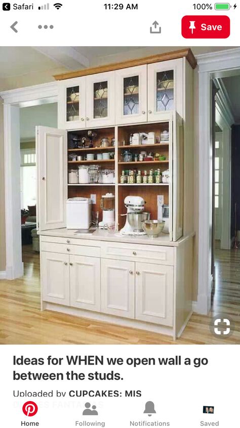 Bakers Cabinet, Baking Center, Kabinet Dapur, Built In Cabinet, Pantry Design, Kitchen Redo, Updated Kitchen, Kitchen Remodel Idea, White Cabinets