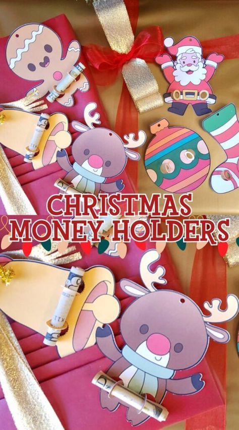 Free Printable Christmas Money Holder Tags - My Pinterventures Diy Christmas Money Holder, Yule Crafts, Christmas Word Scramble, Gift Exchange Games, Fun Christmas Party Games, Winter Holiday Crafts, Fun Christmas Activities, Gift Money, Christmas Money Holder