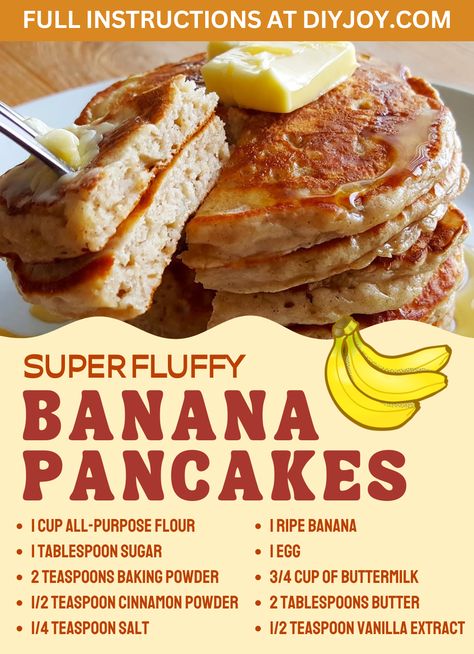 Cracker Barrel Pancakes, Breakfast For One, Fluffy Banana Pancakes, Pancakes Banana, Fluffy Pancake Recipe, Banana Pancake, Best Pancake Recipe, Banana Pancakes Recipe, Sunday Dinners