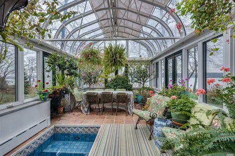 407 Centre Island Rd, Centre Island Property Listing: MLS# 3021639 Small Indoor Pool, Inside Pool, Centre Island, Three Season Room, Cottagecore Home, Small Balcony Design, Oyster Bay, Dream Pools, Swimming Pool Designs