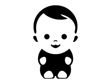 Baby Siloette Ideas Tattoo, Black And White Images For Baby, Black And White Images For Newborns, Pregnant Silhouette, Baby Vector, Art Cut, Silhouette Clip Art, Baby Svg, Silhouette Cricut