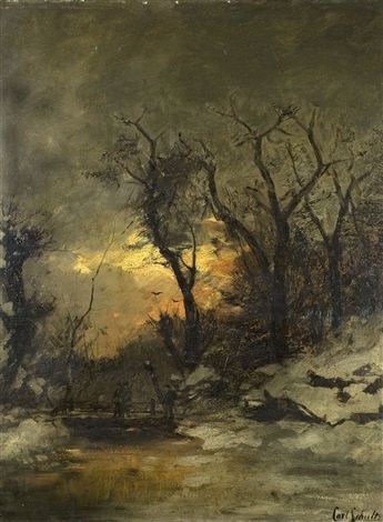 Winterlandschaft mit Jägern by Karl Schultze Ludwig Munthe, Winter Landscape Painting, Blood Art, Beautiful Dark Art, Ethereal Art, Winter Landscape, Red Light, Greek Mythology, Abstract Landscape