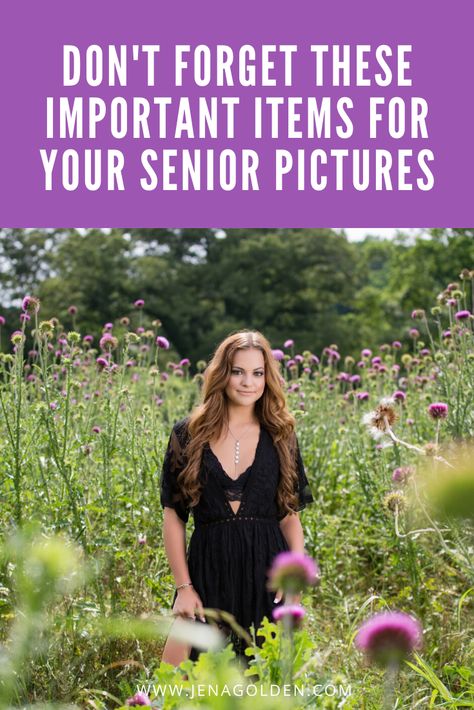 The Top 5 Things You Don't Want To Forget For Your Senior Session | Alpharetta GA Senior Pictures | Jena Golden Photography | What To Bring For Senior Photos | Senior Portraits Atlanta Georgia #seniorpictureideas #seniorphotos 2025 Senior Pictures, Senior Picture Location Ideas, Senior Photo Hairstyles, Senior Picture Prop Ideas, Hs Senior Pictures, Diy Senior Pictures, Senior Session Poses, Senior Pics Ideas, Outdoor Senior Picture Ideas