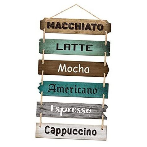 Return Policy Fast Delivery Trusted seller Coffee Sign Coffee Bar Decor Wooden Hanging Farmhouse Decor Large Rustic Wood Kitchen Wall Decor Coffee Station Decor Coffee Theme Wall Pediments Decorative Signs Plaques for Home, 21.3 x 11.2 Inches Product Description What You Can Get: you will receive 1 piece of wooden coffee signs kitchen decor in the package, which contains 6 pieces small wood plaque signs in total, the signs have been already connected with a rope, printed with different names of Rustic Wood Kitchen, Cat Cafe Ideas, Coffee Station Decor, Coffee Shop Vibes, Chalk Lettering, Coffee Wall Decor, Coffee Shop Ideas, Coffee Sign, Coffee Bar Decor