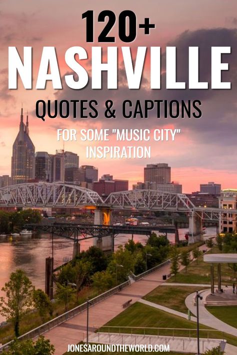 Looking for some fun and famous quotes about Nashville, Tennessee? I've compiled this amazing list of Nashville Quotes and Nashville captions, perfect for that next Instagram post! Nashville is not only the capital of the US state of Tennessee, but it's also the state's most populous city. It's most famously known as being the musical capital of the States. Whether you love country and/or western music, Nashville is the place to be. Nashville Captions Instagram, Nashville Instagram Captions, Nashville Quotes, Girls Trip Quotes, Road Trip Quotes, Incredible Quote, City Inspiration, Love Country, State Of Tennessee