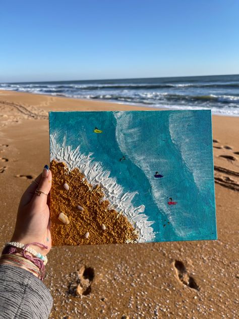 Ocean Sand Painting, Ocean And Sand Painting, Beach Painting With Sand, Beach Sand Painting, Sand Painting On Canvas, Sand Beach Painting, Painting With Sand, Sand Painting Art, Painting Shells