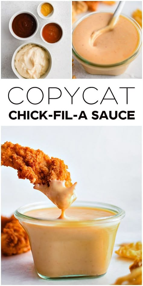 This Copycat Chick-fil-A Sauce Recipe tastes just like the real deal, combining mayo, BBQ sauce, mustard, and honey. Make this easy and delicious dipping sauce anytime to enjoy with chicken nuggets, fries, and so much more! Chik Fil A Sauce Diy, Chick Filet Sauce Recipes, Healthy Chick Fil A Sauce, Chick Fil A Honey Mustard Sauce, Chicken Strip Dipping Sauce Recipes, Zaxbys Hot Honey Mustard Sauce Recipe, Easy Fry Sauce, Slider Dipping Sauce, Chick Fil A Sauce Recipe Copycat