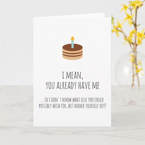 Funny Birthday Card for Boyfriend | Zazzle Funny Birthday Quotes For Boyfriend, What To Write In A Birthday Card For Boyfriend, Handmade Birthday Cards For Boyfriend, Diy Birthday Card For Boyfriend, Dirty Birthday Cards, Birthday Greetings For Boyfriend, Happy Birthday Boyfriend, Boyfriend Birthday Quotes, Cute Birthday Wishes