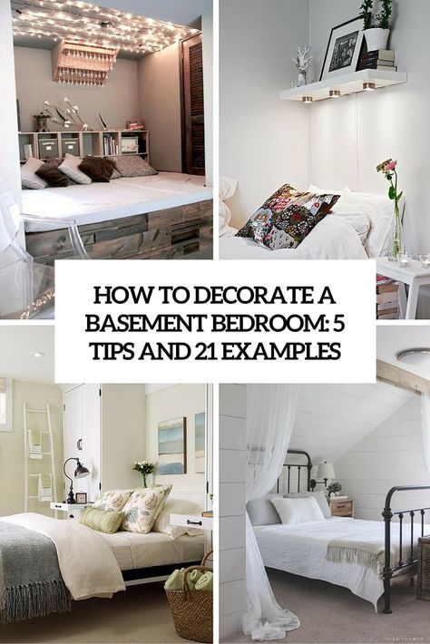 How To Decorate A Basement Bedroom: 5 Ideas And 21 Examples Small Basement Bedroom, Window Bedroom, Cozy Basement, Basement Bedroom, Small Basements, Decor Ikea, Bedroom Window, Basement Bedrooms, Bedroom Photos