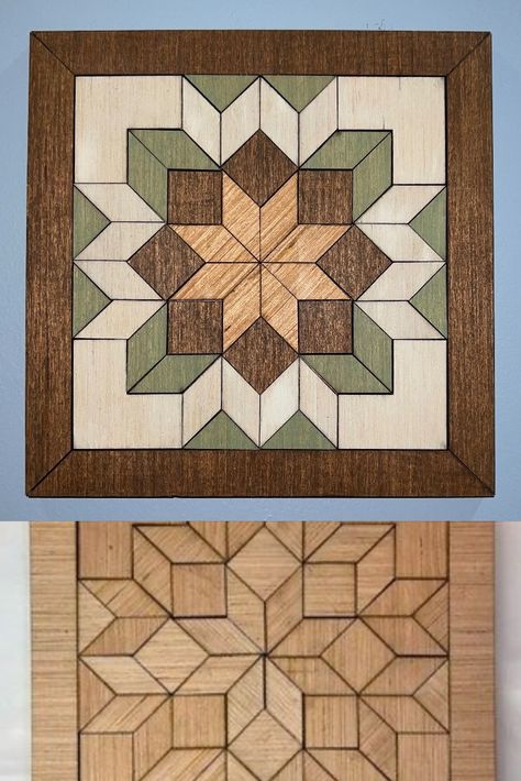 I purchased the laser cut wood quilt block (actually 2 different ones to make a matching pair) and painted for a Christmas gift. Great for the quilter or quilt lover you know.....or even for yourself! Wood Barn Quilt, Wood Quilt Block, Wood Quilt, Wood Barn, Rustic Wood Signs, Barn Quilt, Barn Quilts, Laser Cut Wood, Quilt Block