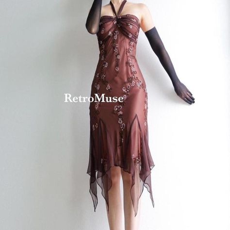 Brown Homecoming Dresses, Silk Dress Summer, Vintage Homecoming Dresses, Brown Silk Dress, Dress Homecoming, Brown Silk, Homecoming Dress, Dress Summer, Vintage Brown