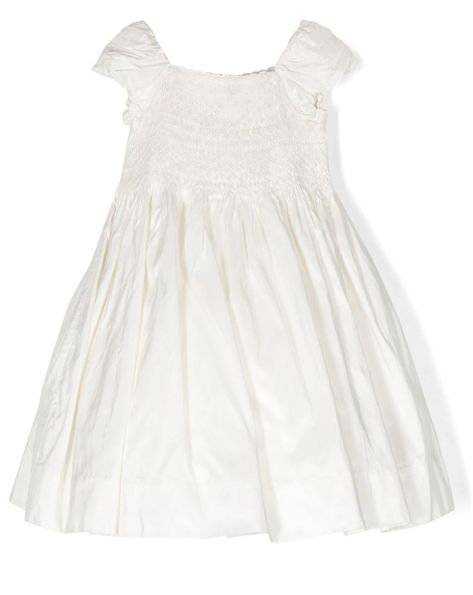 Ralph Lauren Kids Smocked-Detail Dress smocked-detail dress from RALPH LAURE... Casual Dresses For Girls, Kids Smock, White Mulberry, Ralph Laure, Fendi Kids, Dress With Jean Jacket, Baby Boy Accessories, Girls Casual Dresses, Dolce And Gabbana Kids