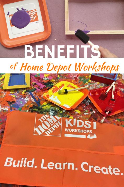 Benefits of Home Depot Kids Workshops. Have you thought about bringing your children to a kids workshop check out all the educational and developmental benefits that we have noticed at Mommy University www.MommyUniversityNJ.com How To Build A House For School Project, Home Depot Kids Workshop, Summer Kid, Parenting Adult Children, Kids Workshop, High School Activities, Life Group, Fun Crafts To Do, Autumn Activities For Kids