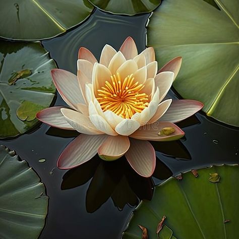 Beautiful lotus flower in a pond top view royalty free stock image Water Lily Top View, Open Lotus Flower, Pond Top View, Japanese Lotus Flower, Lotus Top View, Lotus Flower Drawing Design, Lotus Illustration, Lotus Artwork, Japanese Lotus