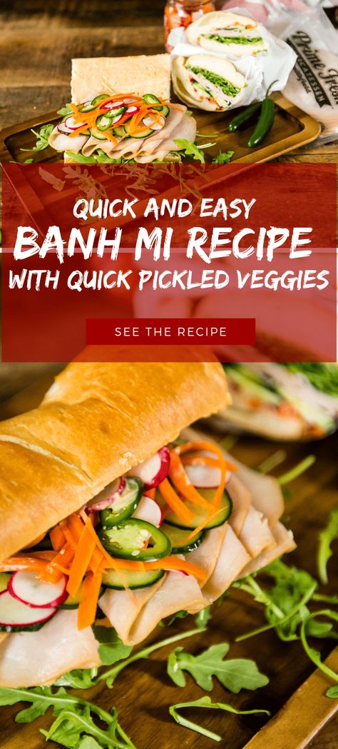 Pickled Veggies For Bahn Mi, Quick Pickled Veggies, Banh Mi Recipe, Quick Pickled Vegetables, Fun Lunches, Carnivore Recipes, Bahn Mi, Quick Pickled, Marinated Tofu